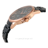 Alexandre Christie Primo Style AC 1008 MD & AC 1008 LD Black Ring Rosegold Stainless Steel